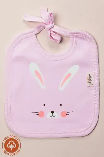 Unisex Bebek Yenidoğan Penye Organik Pamuklu Hayvan Figürlü 0-3 Ay Bebek Önlüğü 3'Lü Set - 3