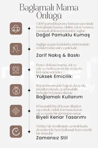 Unisex Bebek Yenidoğan Penye Organik Pamuklu Hayvan Figürlü 0-3 Ay Bebek Önlüğü 3'Lü Set - 7