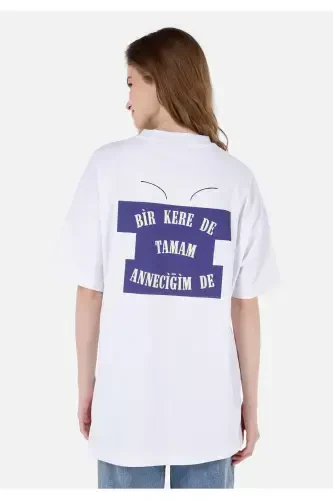 UNISEX Beyaz Lilseb Sloganlı Tişört - COLIN’S (1)