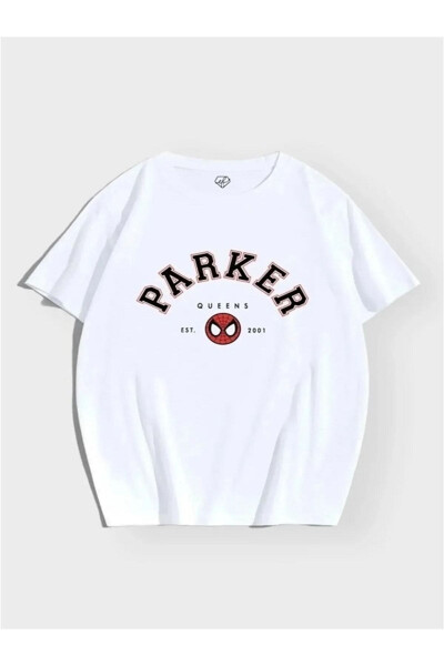 Unisex Beyaz Peter Parker Tişört Unisex Kırmızı Spiderman Bol Paça Eşofman Altı Takım - 2