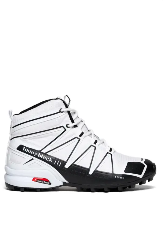 Unisex Beyaz Siyah Rahat Kalıp Trekking Bot-Beyaz Siyah - 2