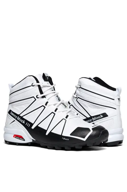 Unisex Beyaz Siyah Rahat Kalıp Trekking Bot - Beyaz Siyah - 3