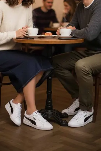 Unisex Beyaz Snekars Ayakkabı-Beyaz/Siyah - 1