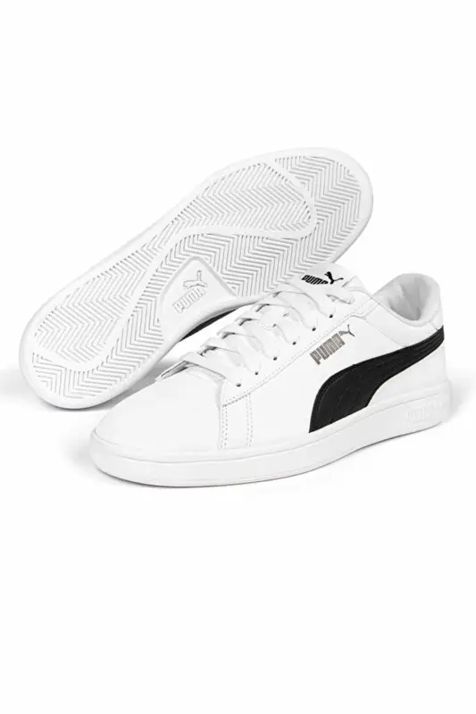 Unisex Beyaz Snekars Ayakkabı-Beyaz/Siyah - 5