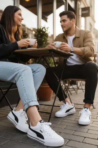 Unisex Beyaz Snekars B-1-Beyaz - 3