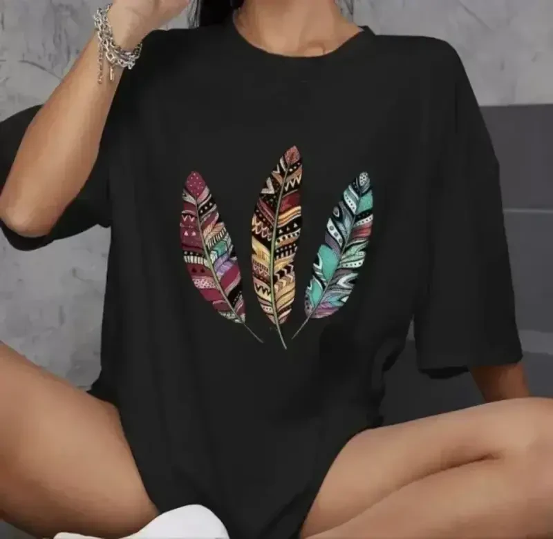 Unisex Bisiklet Yaka Baskılı Oversize T-Shirt - Siyah - BÜYÜKBEDENIZ