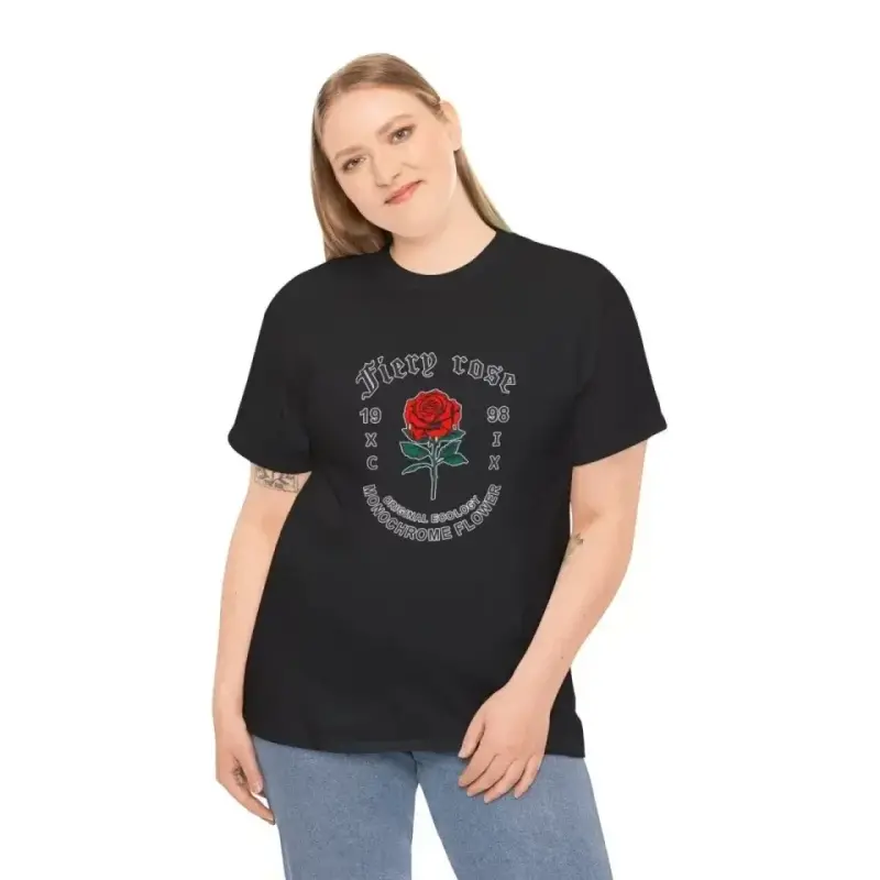 Unisex Bisiklet Yaka Baskılı T-Shirt - Siyah - BÜYÜKBEDENIZ
