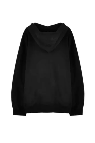 Unisex Black CEC Printed Oversize Hoodie - BLACK - ADRIFT (1)