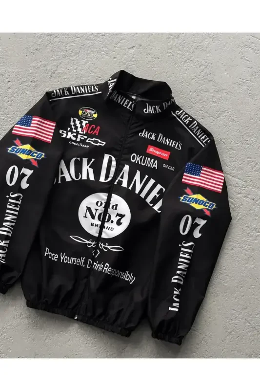 Unisex Black Digital Printed Waterproof & Windproof Raincoat&Windbreaker-Black - MODAZONE