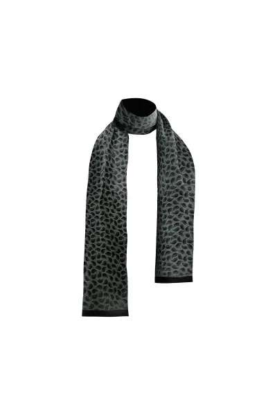 Unisex Black Droplet Patterned Satin Thin Cashmere Textured Warm Keeping Soft Winter Scarf - Gift - BIES