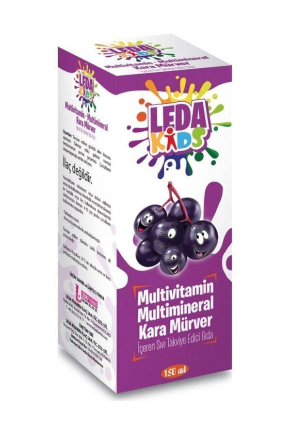 Unisex Black Elderberry Extract Vitamin C and Zinc Leda Kids - 1