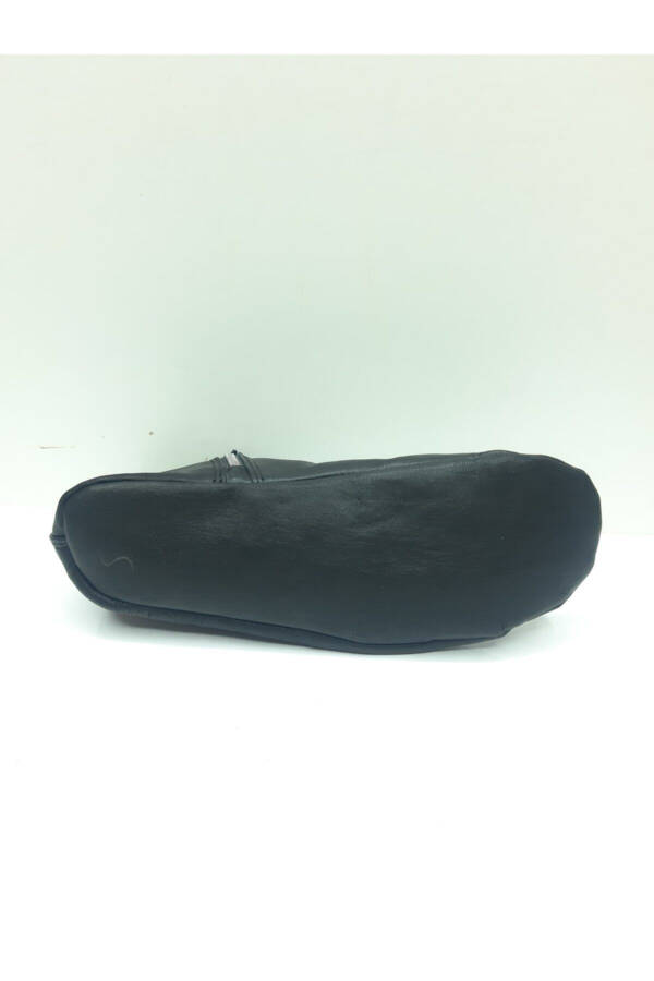 Unisex Black Genuine Leather Clogs - 3