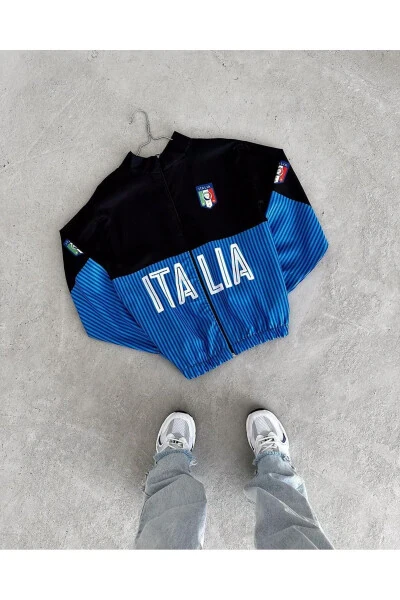 Unisex Black ITALIA Printed Waterproof Raincoat & Windbreaker - RICHARLISON (1)