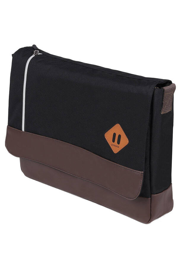 Unisex Black Laptop Compartment Shoulder Bag - 2