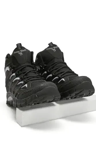 Unisex Black Light Gray Relaxed Fit Water Repellent Lace-up Unisex Boot-Black Light Gray - 4