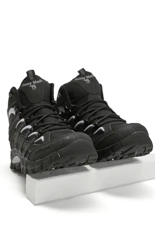 Unisex Black Light Gray Relaxed Fit Water Repellent Lace-up Unisex Boot-Black Light Gray - 4