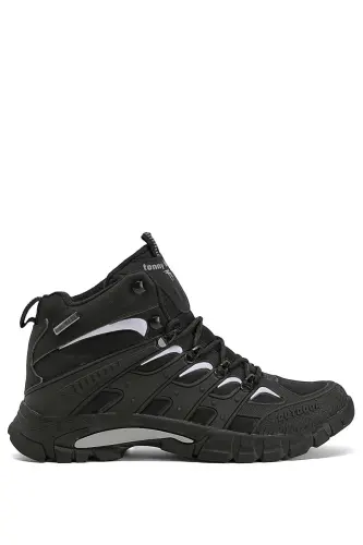 Unisex Black Light Gray Relaxed Fit Water Repellent Lace-up Unisex Boot-Black Light Gray 
