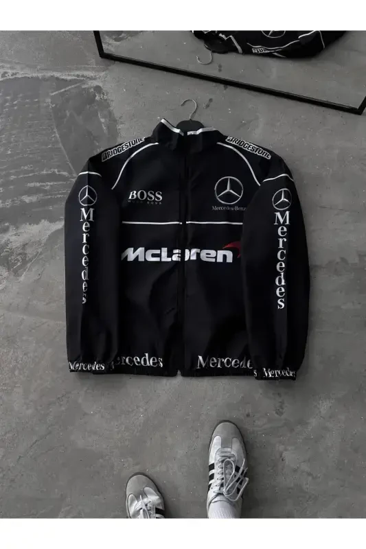 Unisex Black Mc. Digital Design Printed Zippered Raincoat & Windbreaker-Blckss - RICHARLISON