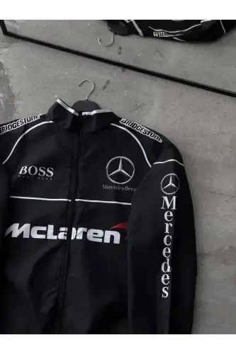 Unisex Black Mc. Digital Design Printed Zippered Raincoat & Windbreaker-Blckss - RICHARLISON (1)