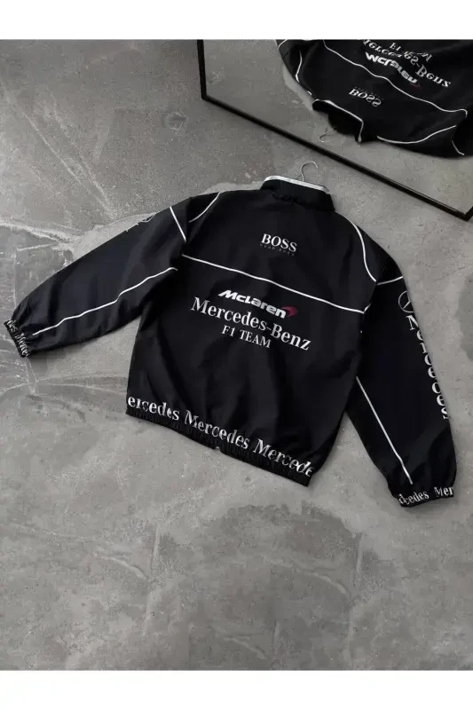 Unisex Black Mc. Digital Design Printed Zippered Raincoat & Windbreaker-Blckss - 3