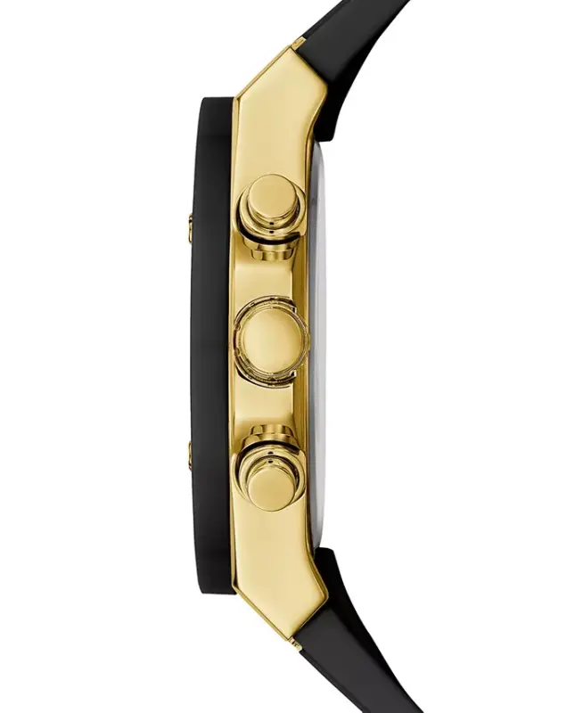 Unisex Black Silicone Strap Watch 39mm-Gold - 2