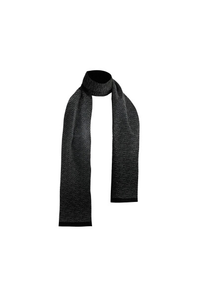 Unisex Black Stripe Pattern Satin Thin Cashmere Textured Warm Keeping Soft Winter Scarf - Gift - 1