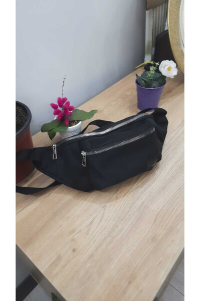 Unisex Black Two-Compartment Shoulder And Waist Bag - 10