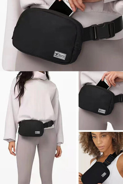 Unisex Black Waist and Shoulder Bag - 60