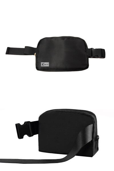 Unisex Black Waist and Shoulder Bag - 62