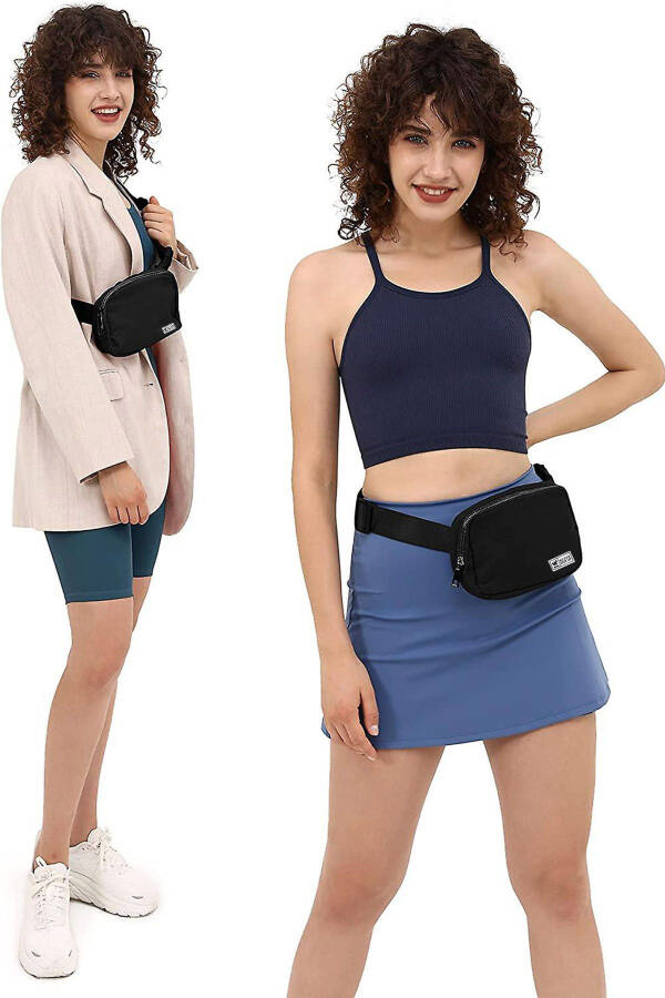 Unisex Black Waist and Shoulder Bag - 48