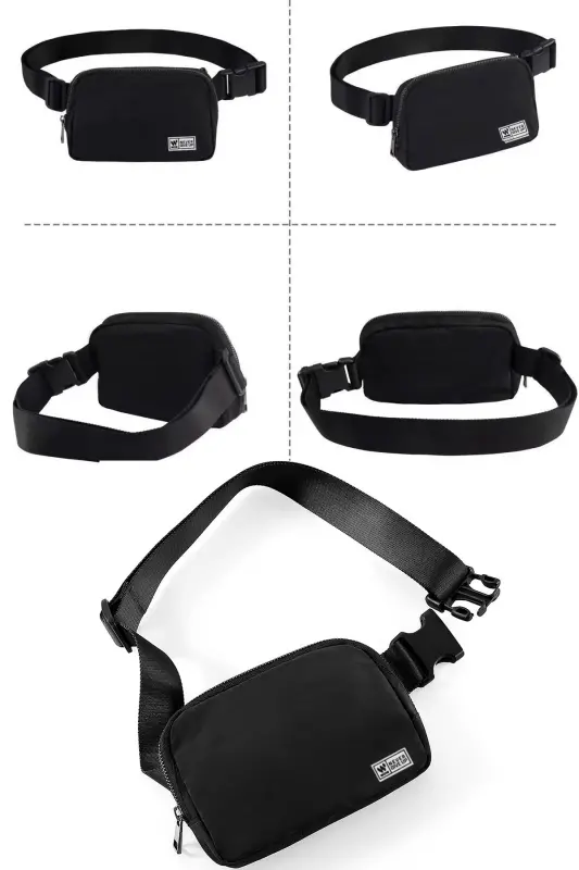 Unisex Black Waist and Shoulder Bag - 3