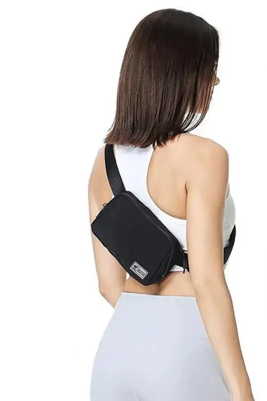 Unisex Black Waist and Shoulder Bag - 4