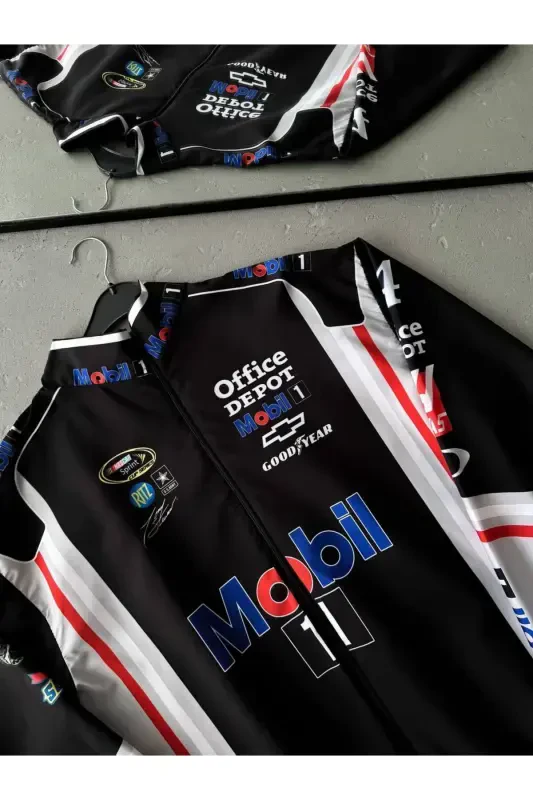 Unisex Black White Two Tone Office Dpt. Printed Zippered Raincoat & Windbreaker-BlackWhite - 3