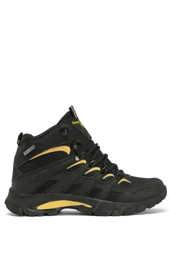 Unisex Black Yellow Relaxed Fit Water Repellent Lace-up Unisex Boot-Black Yellow - 5