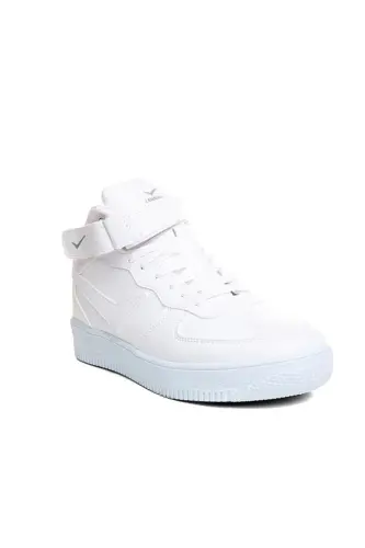 Unisex bo‘g‘izli cirtli basket sport poyabzali - Bo‘g‘izli tekis oq 50 - LAMBIRLENT (1)