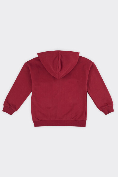 Unisex bolalar fermuarlı Bordo svitşot-035 - PANÇO (1)