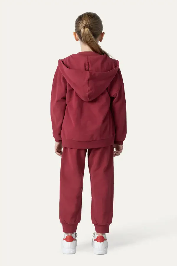 Unisex bolalar fermuarlı Bordo svitşot-035 - 7
