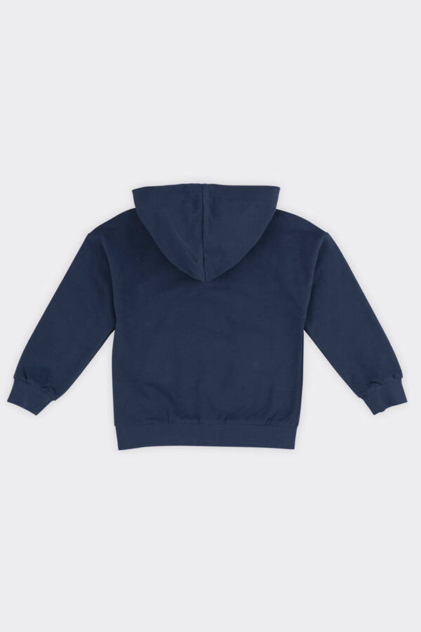 Unisex bolalar fermuarli to'q ko'k svitshot - 2