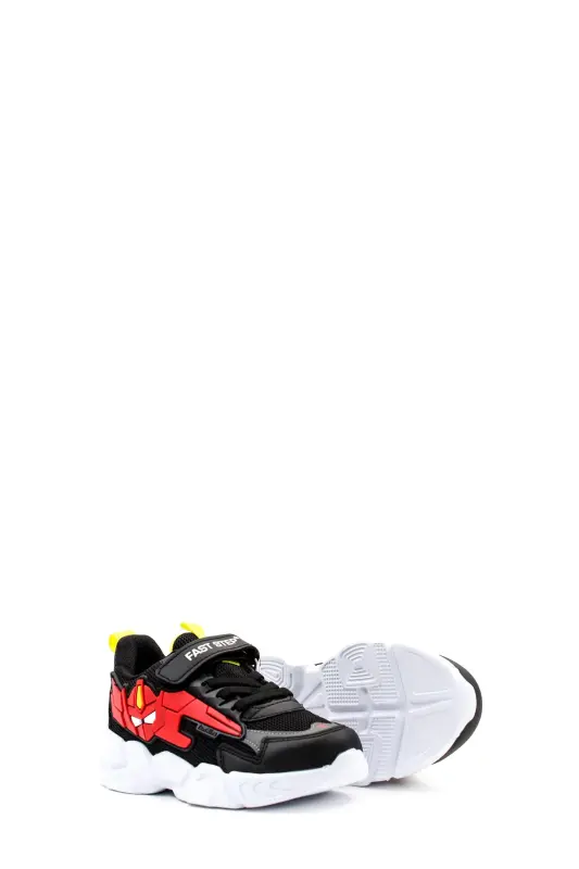 Unisex bolalar krossovka poyabzali 615xca023-Qora Qizil - 5