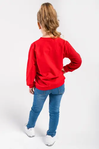 Unisex bolalar oy yulduzli asosiy svitshot 2-7 yosh-2 - 3