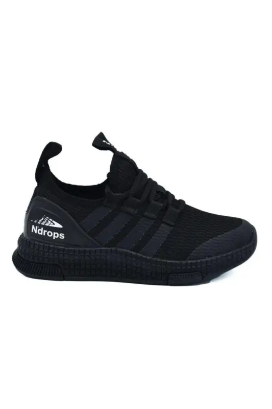 Unisex bolalar qora qora sport poyabzali-qora qora - GENEL MARKALAR
