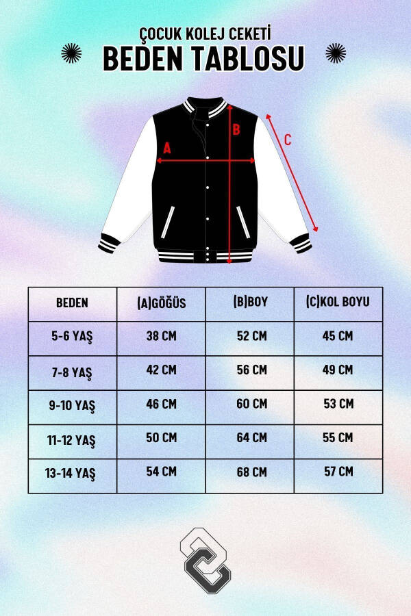 Unisex Bolalar uchun B Kashtali Bomber Kollej Ko'ylagi FS Kollej Ko'ylagi - 6