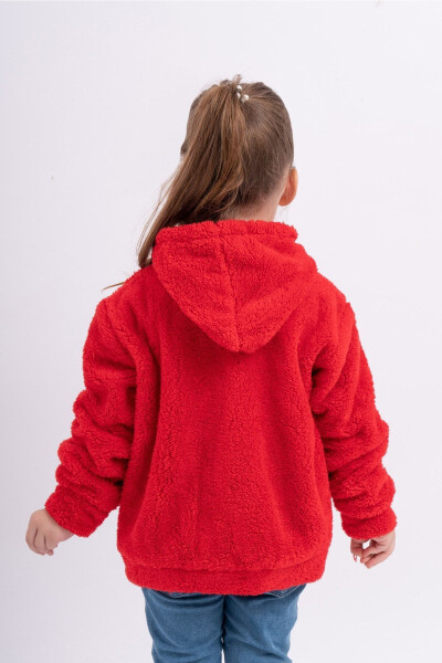 Unisex Bolalar uchun Polar Velsooft Plush Cho'ntakli Kaputli Ko'ylagi - 12