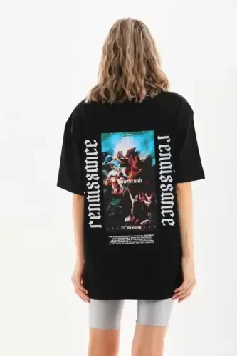 Unisex bosma oversize futbolka - Qora - BÜYÜKBEDENIZ (1)