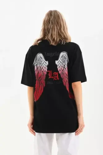 Unisex bosma oversize futbolka - Qora - BÜYÜKBEDENIZ (1)