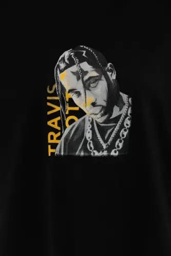 Unisex Bosma Oversize Futbolka - Qora - 3