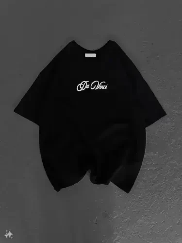 Unisex bosma oversize futbolka - Qora - 4