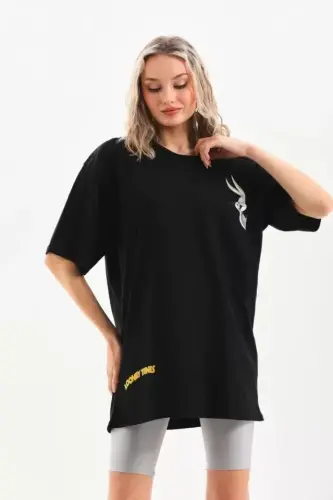 Unisex bosma Oversize futbolka - Qora - BÜYÜKBEDENIZ (1)