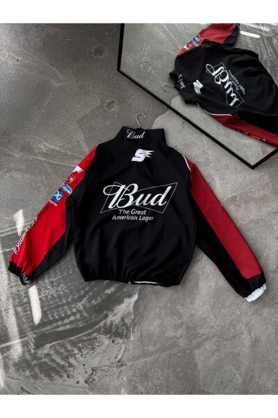 Unisex Bud Raqamli Chop etilgan To'liq Fermuarli Yomg'ir Paltosi & Shamollik - 3