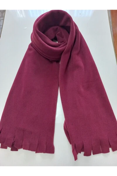 Unisex Burgundy Fleece Scarf Shawl - NERGIZ (1)